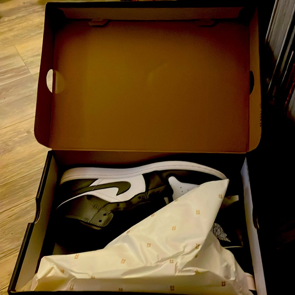 Air Jordan 1 MID Black/Iron Grey-white shoes for sale brand new